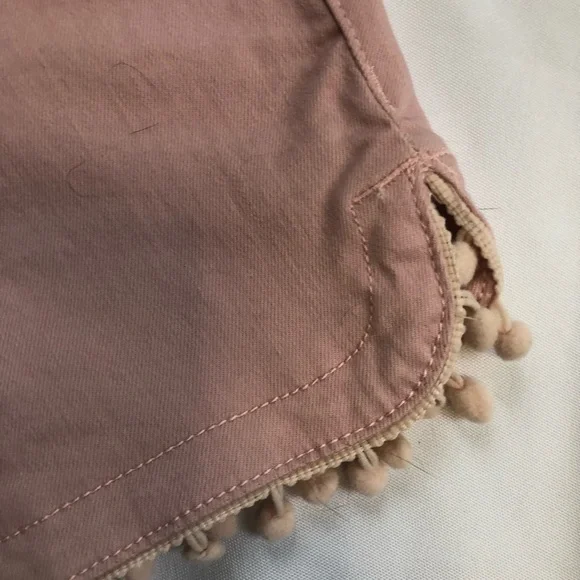 New Jag  Cadet Peony Denim Shorts  Pompom Hem Boho Pink Preppy NWT Preppy Sz 4 - Picture 7 of 10